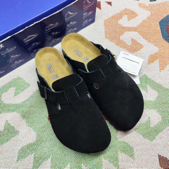 SEALED ๐งฉBirkenstock Boston NARROW โข Black SUEDE โข Women's - Picture 2 of 6